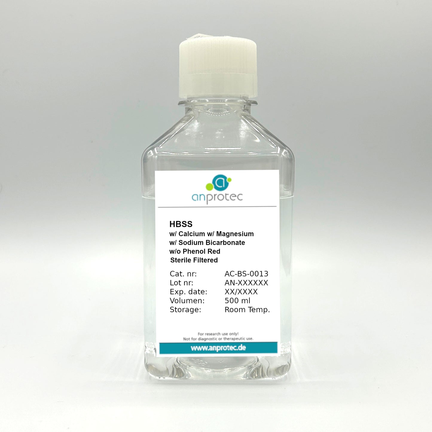Hanks' Balanced Salts Solution (HBSS) w/ Calcium w/ Magnesium w/ Sodium Bicarbonate w/o Phenol Red