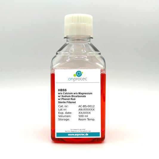 Hanks' Balanced Salts Solution (HBSS) w/o Calcium w/o Magnesium w/ Sodium Bicarbonate w/ Phenol Red