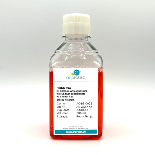 Hanks' Balanced Salts Solution (HBSS) 10X w/ Calcium w/ Magnesium w/o Sodium Bicarbonate w/ Phenol Red