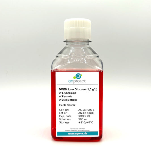 DMEM Low Glucose w/ L-Glutamine w/ Sodium Pyruvate w/ 25 mM Hepes