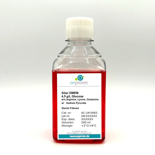 Silac DMEM 4,5 g/l (High) Glucose w/o Arginine, w/o Lysine, w/o L-Glutamine, w/ Pyruvate