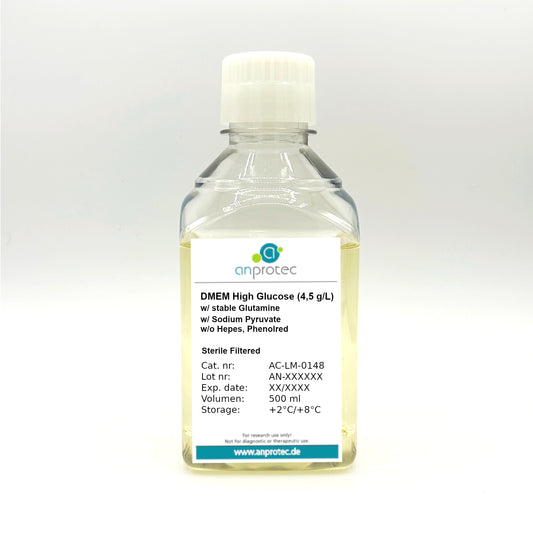 DMEM High Glucose (4,5 g/l) w/ stable Glutamine w/ Sodium Pyruvate w/o Hepes w/o Phenol red