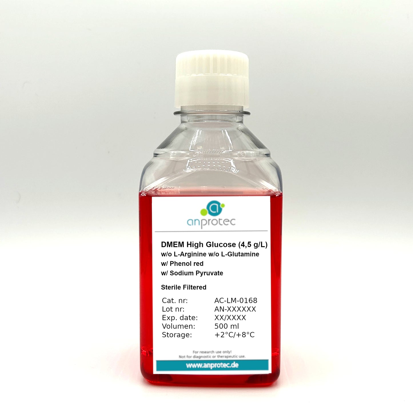 DMEM High Glucose (4,5 g/l) w/o L-Arginine w/o L-Glutamine w/ Phenol red w/ Sodium Pyruvate